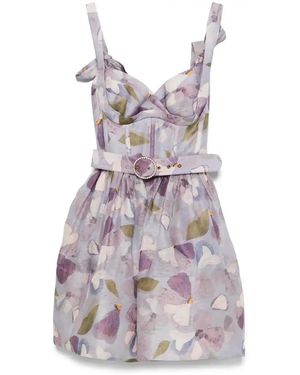 Zimmermann Dawning Mini Dress - Purple