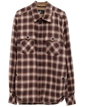 Moncler Check-Pattern Long-Sleeve Shirt - Brown