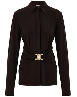 Ferragamo Shirt Stretch Viscose - Black