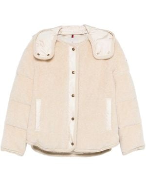 Moncler Button Hooded Parka - Natural