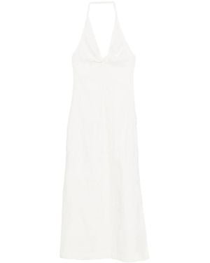 SIR. Halterneck Embroidered Dress - White