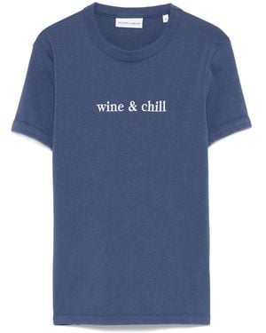 Maison Labiche Embroidered-Detail Cotton T-Shirt - Blue