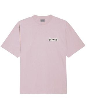 Balenciaga Masking-.Tape Medium-Fit T-Shirt - Purple