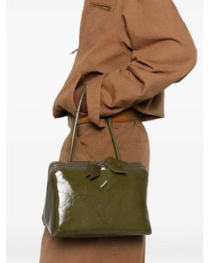 The Attico L'Altra Di Milano Patent-Leather Tote Bag - Green