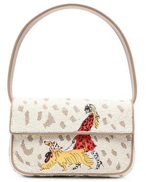 STAUD Bead-Embellished Tommy Shoulder Bag - White