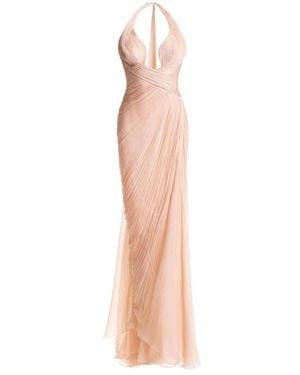 Maria Lucia Hohan Milagros Halterneck Draped Maxi Dress - Multicolour