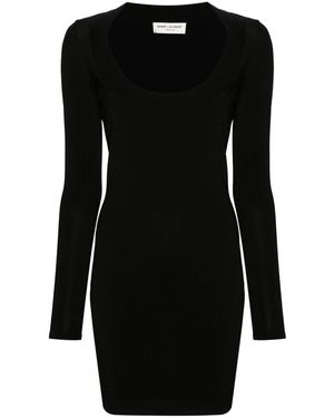 Saint Laurent Décolleté Mini Dress - Black