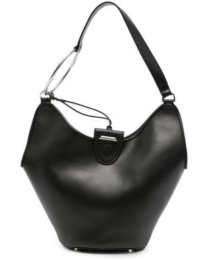 Dondup Ring-Detail Leather Shoulder Bag - Black
