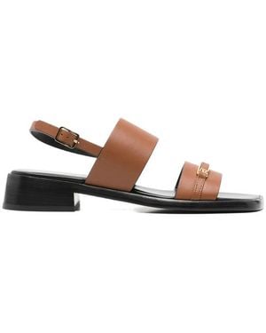 Sergio Rossi Slingback Leather Shoes Caramel - Brown