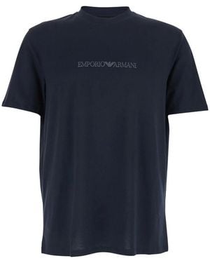 Emporio Armani Logo-Print T-Shirt - Blue