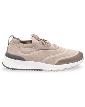 Brunello Cucinelli Techno Cotton Knit Runners With Heat-Bonded Details - Pink