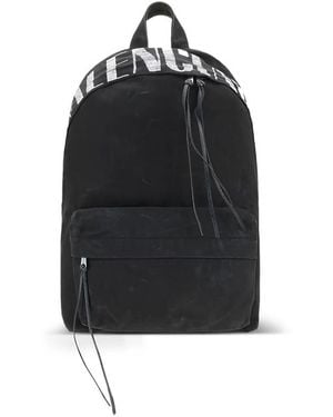 Balenciaga Logo-Print Backpack - Black
