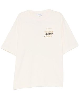 Maison Kitsuné Logo-Print T-Shirt - White