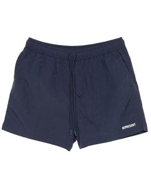 Represent Drawstring-Fastening Swim Shorts - Blue