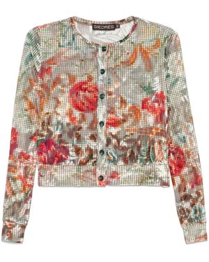 Siedres Graphic-Print Cropped Shirt - Red