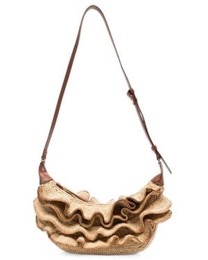 Zimmermann Ruffled Woven Shoulder Bag - Metallic