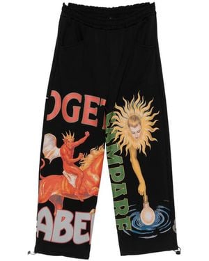 PDF Graphic-Print Track Trousers - Black