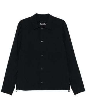 Herno Double Bi-Stretch Fabric Shacket With Logo Buttons.<Br - Black