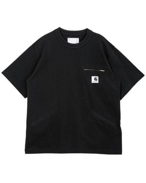 SACAI X CARHARTT WIP Zipped-Pocket T-Shirt - Black