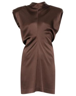 FEDERICA TOSI Sleeveless Mini Dress - Brown