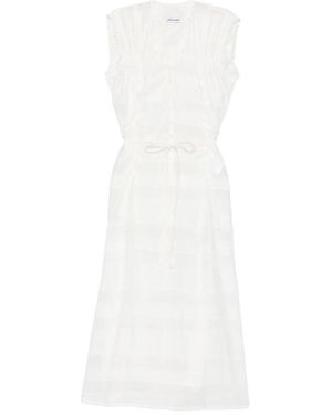 Low Classic Tie-Waist Midi Dress - White