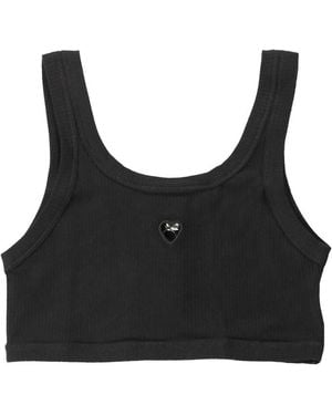 Baserange Ribbed Crop Top - Black