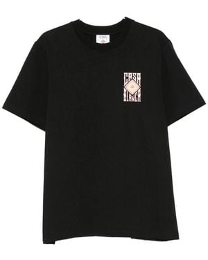 CASABLANCA Hermons Mirage-Print T-Shirt - Black
