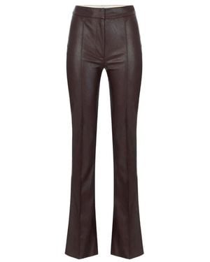 Elisabetta Franchi Trousers With Ribbing - Brown