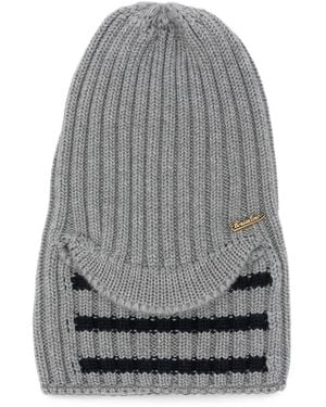 Borsalino Dorian Ribbed-Knit Beanie Hat - Gray