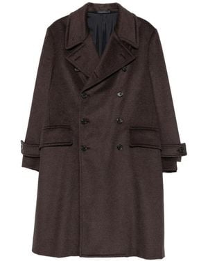 Caruso Corsaro Double-Breasted Buttoned Coat - Brown
