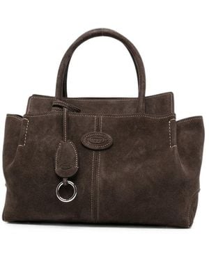Tod's Di Suede Tote Bag - Brown