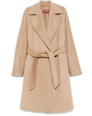 Max Mara Virgin-Wool Trench Coat - Natural