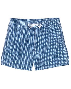 Fedeli Floral Print Swim Shorts - Blue