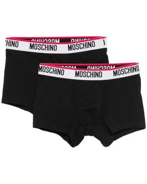 Moschino Logo-Waistband Boxer Briefs (Set Of Two) - Black