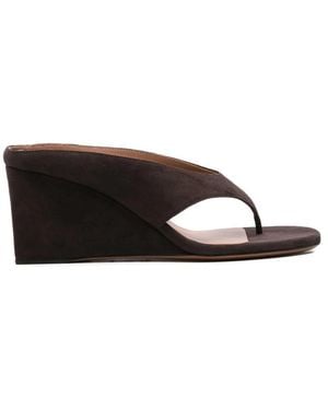 Alaïa Thong-Strap Wedge Sandals - Black