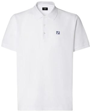 Fendi Logo Polo Shirt - White
