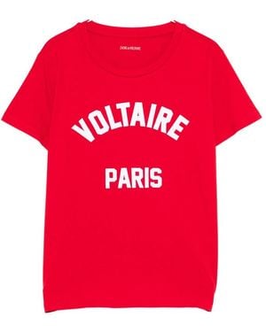 Zadig & Voltaire Slogan-Print T-Shirt - Red