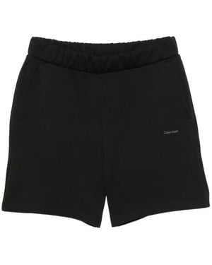 Calvin Klein Logo-Print Jersey Shorts - Black
