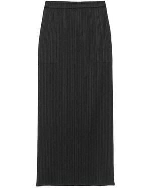 Pleats Please Issey Miyake Pleated Midi Skirt - Black