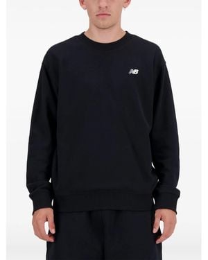 New Balance Logo-Detail Crew-Neck Sweatshirt - Black