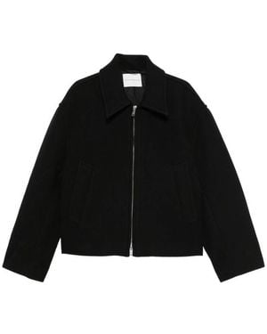 Studio Nicholson Zip-Up Spread-Collar Shirt Jacket - Black