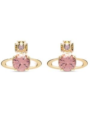 Vivienne Westwood Large Reina Crystal-Embellished Earrings - Pink