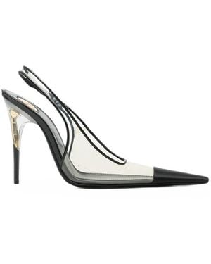 Saint Laurent Pointed-Toe Slingback Court Shoes - White