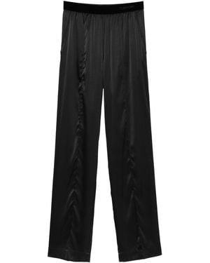 Tom Ford Logo Silk Pajama Pants - Black