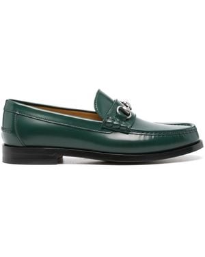 Gucci Horsebit-Detail Leather Loafers - Green
