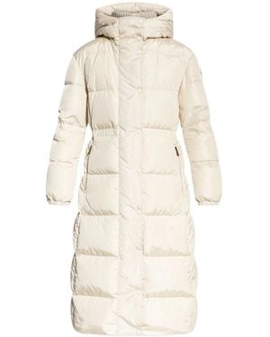 Moncler Chamer Hooded Quilted Coat - Natural