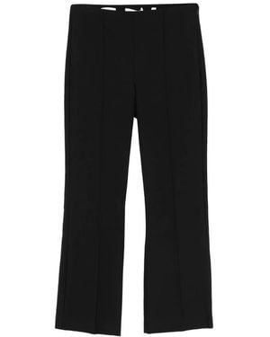 Vince Cropped Trousers With Elasticated Waistband - Black