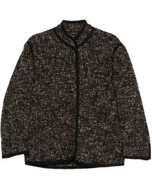 Blazé Milano Tweed Button-Fastening Jacket - Black