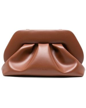 The Moire Bios Ruched Clutch Bag - Brown
