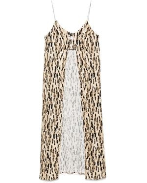 THE NINA STUDIO Animal-Print Top - Natural